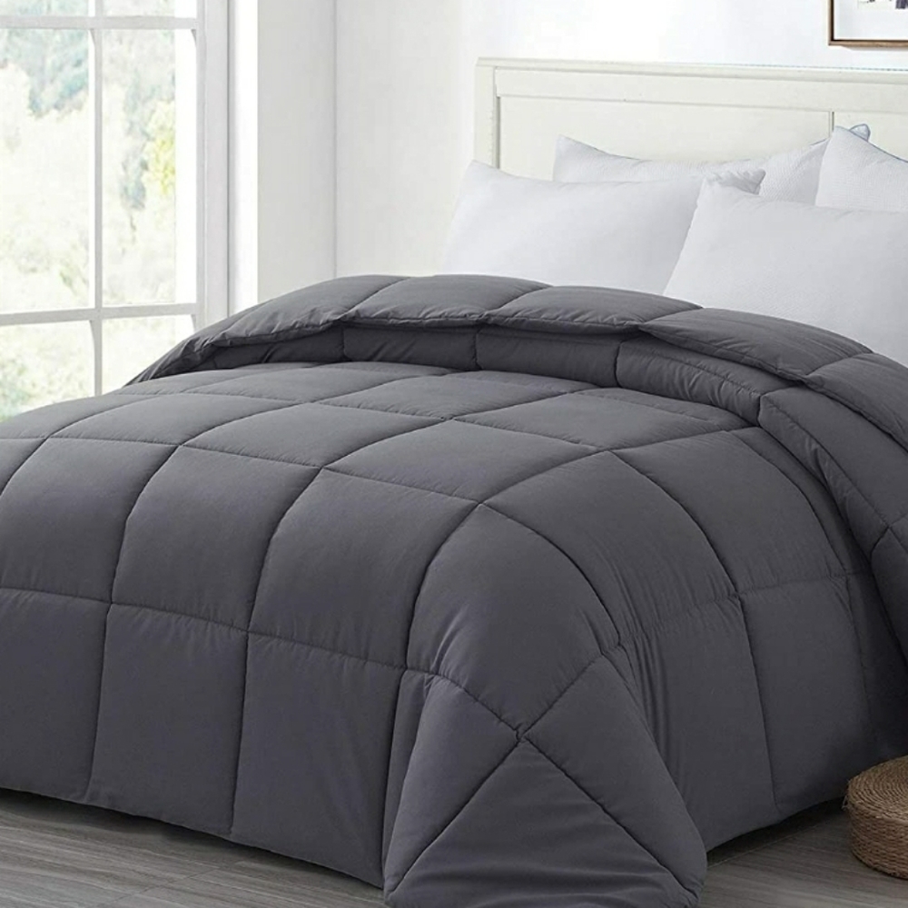 California King Down Alternative Quilted Comforter - Dark Grey